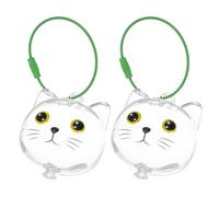 ibasenice 2 Pièces Porte-clés Capsule Transparent en Abs pour Poils de Chat et Chien, Boîte à Pendentif Portable Design Créatif Chat, pour Voyage et Paquet