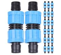 ibasenice 20 écrous mâles à Capuchon Bleu, connecteur de Ruban | Raccords pour tuyaux d'irrigation goutte à goutte, montage rapide, conception anti-fuite, idéal pour l'arrosage des