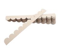 ibasenice 24 Pièces Moulure Décorative sans Découpe en Bois Naturel Beige, Forme en Éventail Bord Ondulé Style Moderne et Scandinave pour Bords de Table et Armoires