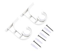 ibasenice 2pièces Support Tringle Rideaux Alliage Aluminium Blanc Lot Patin Antidérapant Épais Robuste et Facile à Installer pour Plafond Chambre Salon