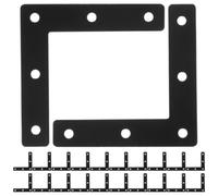 ibasenice 30 Pièces Équerre en L Noire en Acier Laminé à Froid | Plaque Plate de Fixation, Trous Prépercés pour Pose Rapide, Usage Bricolage et Remise en État