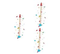 ibasenice 3pièces Autocollants Muraux Toise De Croissance Cartoon Planète Pour Garçon Fille Décorations Murales Amusantes Et Repositionnables Pour Chambres Garçon Fille Salle De Jeu Et
