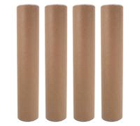 ibasenice 4 Tubes en Carton Marron Bouchons, Protection Solide et Solution D'expédition Sûre, Tubes Ronds en Papier Kraft pour Rangement ou Transit de Dessins et Plans