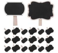 ibasenice 40 petites étiquettes ardoise avec pince - Étiquettes ardoise en bois avec pince pour étiqueter les paniers - Numéros de table pour la décoration d'événements - Mini tableaux