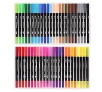 ibasenice 48 Pièces Feutres à Double Pointe, Application Lisse | Encre Aquarelle Polyvalente, Prise Ergonomique en Plastique, Nuances Personnalisables, pour Carnets, Cartes, Écriture