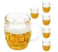 ibasenice 6 Pièces Bière Simulée Mini Tasses à Bière Tasses De Maison Chope à Bière Oktoberfest Verre Chopes à Bière Miniatures Petite Tasse Mini Tasses à Boire Suite Boissons D601 Résine