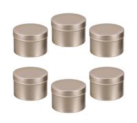 ibasenice 6pcs Contenants à Bougies en Alliage D'aluminium 50ml Circulaires, Hermétiques et Résistants aux Chutes pour Anniversaires et Mariages