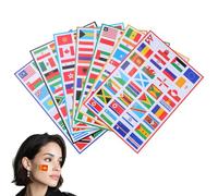 ibasenice 7 Feuilles Autocollants Visage Football, Stickers Drapeau Pays du Monde en PVC Étanche, Décoration de Fête d'Anniversaire et Match de Basket pour Enfants Garçons et Filles, Couleurs Assortie