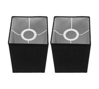 ibasenice Abat-jour Design Élégant en Fer Noir Carré pour Lampe de Table, Lot de 2, Installation Facile Réduit L'éblouissement Fatigue Oculaire pour Chambres et Salons