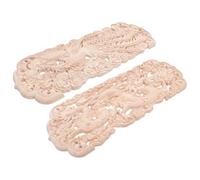 ibasenice Applique Décorative en Bois Sculpté Dragon Gauche et Phénix Droit | Décor Européen Creux, Finition Beige Non Peinte, Pose Facile, pour Porte, Lit, Cadre DIY