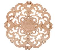 ibasenice Appliques artistiques en bois, Applique en bois rond sculpté non peint, décorations pour le salon, style vintage, 24 cm, pour cupboards et cabinets Plusieurs styles