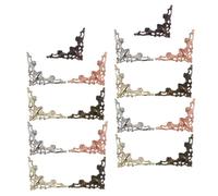 ibasenice Appliques d'angle en Fer Sculpté Lot de Coins Décoratifs Vintage 50 Pièces Décoration Sculptée pour Boîte, Armoire et Coffret en Bois