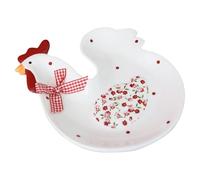 ibasenice Assiette à Dessert Céramique Forme Poule Plate Multifonction pour Fruits Snacks et Pâtisseries Petit Modèle pour Restaurant et Usage Familial
