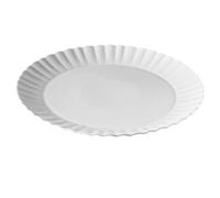 ibasenice Assiette plate blanche classique, 23 cm (9 pouces), ronde en céramique avec bord texturé, idéale pour les salades, les desserts et les amuse-bouche. Compatible micro-ondes et