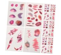 ibasenice Autocollants Cicatrices Halloween 16 Pièces Tatouages Temporaires Visage Corps Maquillage Faux Bleus Fêtes Cosplay Indémaillables