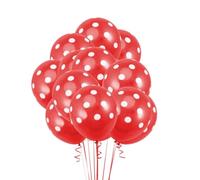 ibasenice Ballons Couleur Aléatoire 25 à Pois de 12 Pouces en Latex Ronds Rouges pour Décoration de Fête Anniversaire Mariage Bal Prom Romantique