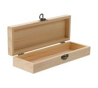 ibasenice Boîte à Crayons Couvercle Créatif Grand Compartiment en Bois pour Rangement Sécurisé, Organiseur de Stylos pour Élèves et Bureau