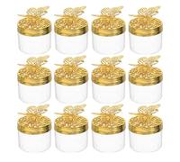 ibasenice Boîte de Mariage en Plastique Transparent, Lot de 12 Pièces, Design Européen Élégant, Forme Ronde, pour Contenir et Exposer les Bonbons Lors de Fêtes de Mariage
