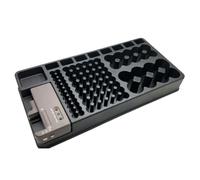 ibasenice Boîte de Rangement pour Piles Compartiments Classifiés avec Testeur Amovible, Support en Plastique Noir pour 98 Piles AAA, AA, 9v Montage Facile pour Tiroir ou Placard