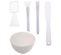 ibasenice Bol de Mélange 1 Set en Silicone Blanc pour Masque Facial Spatule et Pinceau, Facile à Nettoyer Ensemble Multifonctionnel pour Usage Maison et Salon Réutilisable