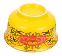 ibasenice Bol en Céramique Rond Jaune pour Riz et Eau, Usage Temple