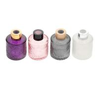 ibasenice Bouquet Parfumé Lot de 4 Flacons Diffuseurs Aromathérapie en Verre Embossé, Contenant Parfum Élégant et Pratique pour Chambre à Coucher Couleur Aléatoire