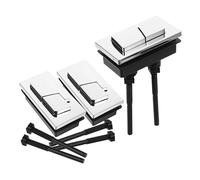 ibasenice Boutons-poussoirs de Chasse D'eau Double en Abs Universels Rectangulaires, Remplacement 3 Pièces pour Réservoir de Toilettes, pour Maison ou Bureau