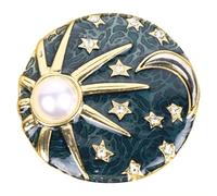 ibasenice Broche Épingle à Poitrine Galaxie en Alliage Perle Design Soleil Lune Accessoire de Fête Élégant pour Robes Manteaux et Paquet Bijou Décoratif Multifonctionnel pour Cérémonie