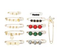 ibasenice Broches Épingles de Sûreté pour Fixer Vêtements Lot de 11 en Alliage Broche Élégante de Perles Artificielles Plusieurs styles Clip de Fixation pour Robe et Tenue