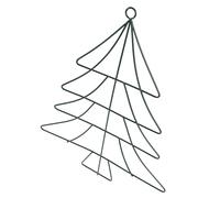 ibasenice Cadre de Couronne en Fer de Sapin, 12,89x9,82x0,08 Pouces | Vert, Usage Décoratif Saisonnier, Fabrication de Couronnes Diy, pour Fêtes de Noël et Clôtures
