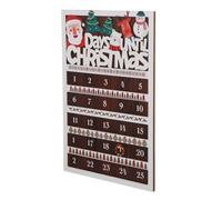 ibasenice Calendrier de L'avent avec Couronne Mobile 25 Jours en Bois | Style Rustique Campagne, Décor Festif pour Cheminée et Bureau, Ambiance de Noël