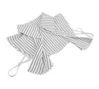 ibasenice Chemise à Col Amovible Rayée Blanc et Noir Faux Col en Tissu Doux Insertion Élégante Sous-pull Bureau Style Polyvalent Taille Unique
