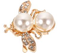 ibasenice Clip Décoratif et Design Abeille Élégant Perles Artificielles Fixation Solide en Alliage Doré pour Chaussures Femme pour Paquet à Main et Chapeaux en Vie Quotidienne