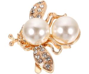 ibasenice Clip Décoratif et Design Abeille Élégant Perles Artificielles Fixation Solide en Alliage Doré pour Chaussures Femme pour Paquet à Main et Chapeaux en Vie Quotidienne