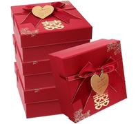 ibasenice Coffret Présent en Papier Rouge Nœud Élégant, Grande Capacité, Facile à Utiliser, Résistant la Décoloration, Saint-valentin Mariages