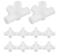 ibasenice Connecteur de Tringle à Penderie en Plastique 13mm 10 Pièces | Blanc, Installation Rapide et Stabilité Renforcée, pour Placards, Étagères à Chaussures et Rangements Modulables