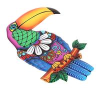 ibasenice Décoration Murale Toucan en Fer, Applique Murale Extérieure, Design Réaliste et Robuste, pour Jardin et Maison, Oiseau Décoratif Coloré