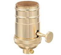 ibasenice Douille de Lampe avec Interrupteur à Bouton, Compatible E26 et E27 Vintage en Alliage D'aluminium Or pour Lampadaires sur Pied Restaurants et Salles à Manger