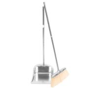 ibasenice Ensemble balai et pelle à poussière, pelle à poussière verticale en métal robuste avec petit balai, kit de nettoyage pour la maison, la cuisine, le salon et le bureau (31,5" et