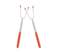 ibasenice Ensemble de 1 fourchette télescopique en acier inoxydable pour barbecue, brochettes extensibles pour grillades en plein air, camping et fêtes, bâtonnets de cuisson réutilisables