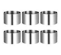 ibasenice Ensemble de 6 moules à dessert ronds : cercles à pâtisserie en acier inoxydable, emporte-pièces antiadhésifs pour biscuits et muffins, idéal pour la préparation de pâtisseries,