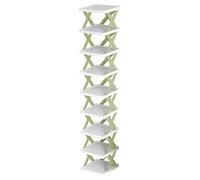 ibasenice Étagère à Chaussures Autoportante Vert Clair 9 Niveaux en PP | Installation Facile, Structure Robuste, Forte Capacité de Charge, Usage Solide, Rangement Multi-niveaux