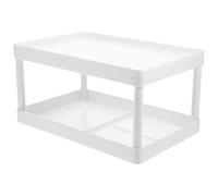 ibasenice Étagère à Double Couche Design Détachable pour Salle de Bain en Plastique Blanc, Rangement Toilette Multifonction Facile à Nettoyer, Cuisine et Chambre
