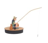 ibasenice Figurine Flottante Accessoire de Jardin Zen de Pêcheur Traditionnel en PVC et Métal Zen Stable et Facile d'entretien Jardin pour Décoration de Bassin et Aquarium