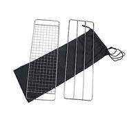 ibasenice Grilles de Barbecue pour Cuisson Uniforme en Acier Inoxydable Noir Set de 3 Accessoires Sûrs Adaptés pour la Viande et Cou de Poulet en Extérieur