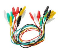 ibasenice Jeu de 10 Cordons de Test Pinces Crocodiles en Cuivre et Pvc, Câble de Connexion 45 Cm pour Travaux Électriques et Diy, Double Extrémité Isolée