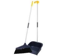 ibasenice Kit Balai et Pelle à Poussière pour Maison Poils Doux, Manche Long en Plastique et Métal, Nettoyage sans Abîmer Sols Carrelés ou Murs