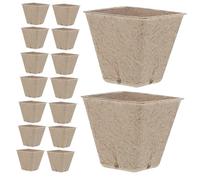 ibasenice Kit De Pots De Fleurs en Papier Mâché, 50 Pièces, Carrés, pour Enfants, Petits Gobelets Jetables pour Semis, pour La Plantation De Fleurs Et Les Activités De Jardinage