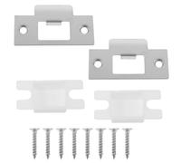 ibasenice Kit D'installation de Verrou de Sécurité en Acier Inoxydable Argenté, 2 Sets, Plaques de Porte Renforcées pour Serrure de Porte Intérieure en Bois