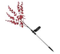 ibasenice Lampe Solaire Eucalyptus Artificiel, Éclairage Paysager Extérieur Rouge, Plastique et Tige en Acier Inoxydable, 2v 100ma, 1,2v 300mah, pour Pelouse et Patio